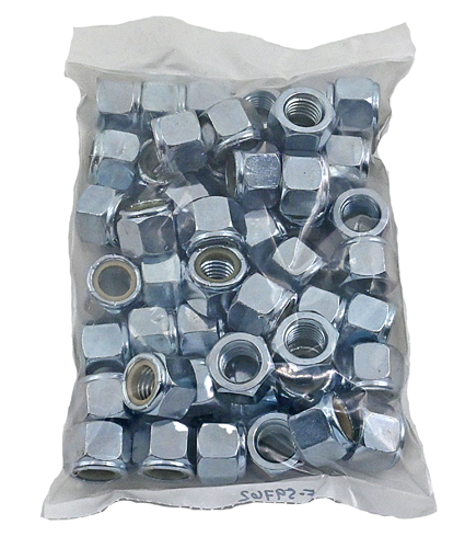 F-59758PB2 3/8-16 ZINC PLATED STANDARD NYLON INSERT LOCK NUT / BAG QUANTITY: 100 PIECES